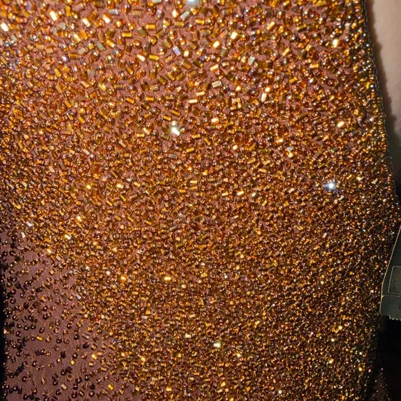 Sue Wong designer Brown Beaded Dress - Picture 7 of 11